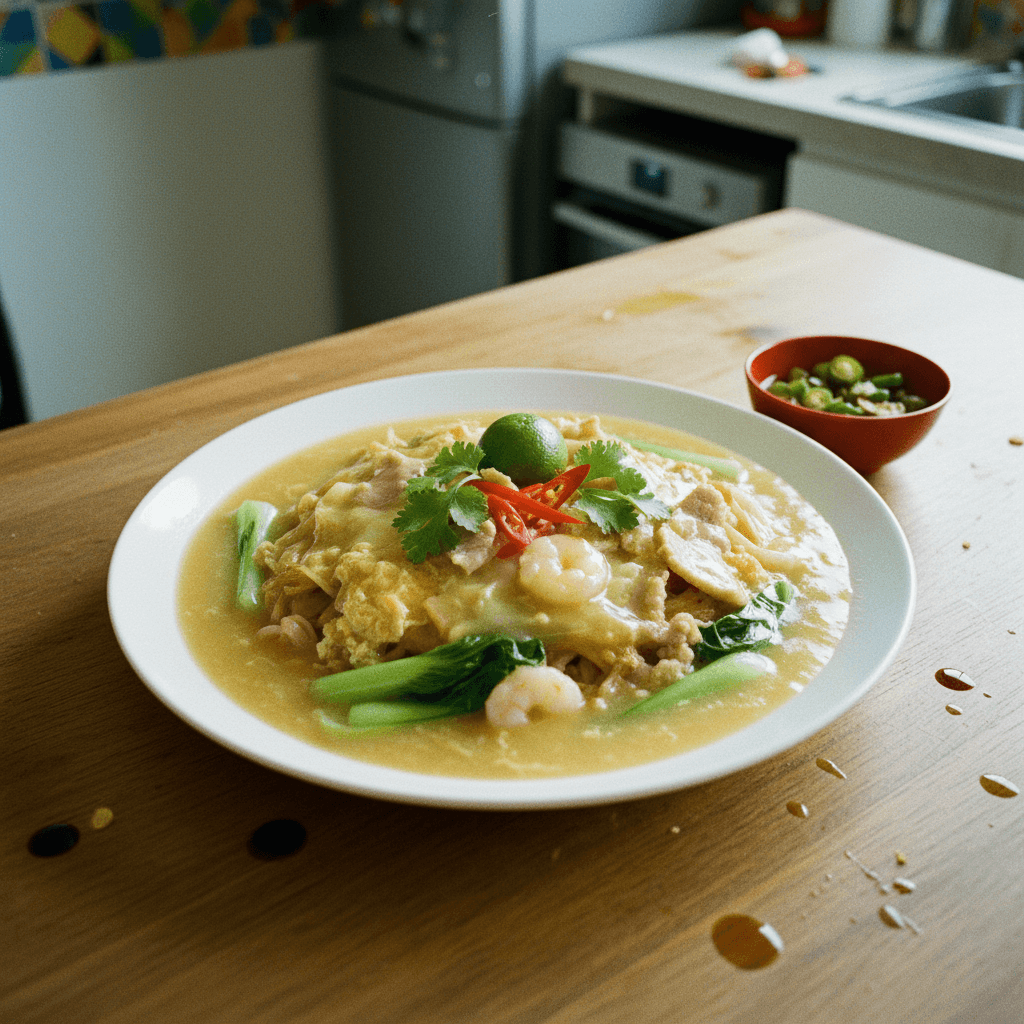 Wat Tan Hor (Fried Noodles with Egg Gravy)
