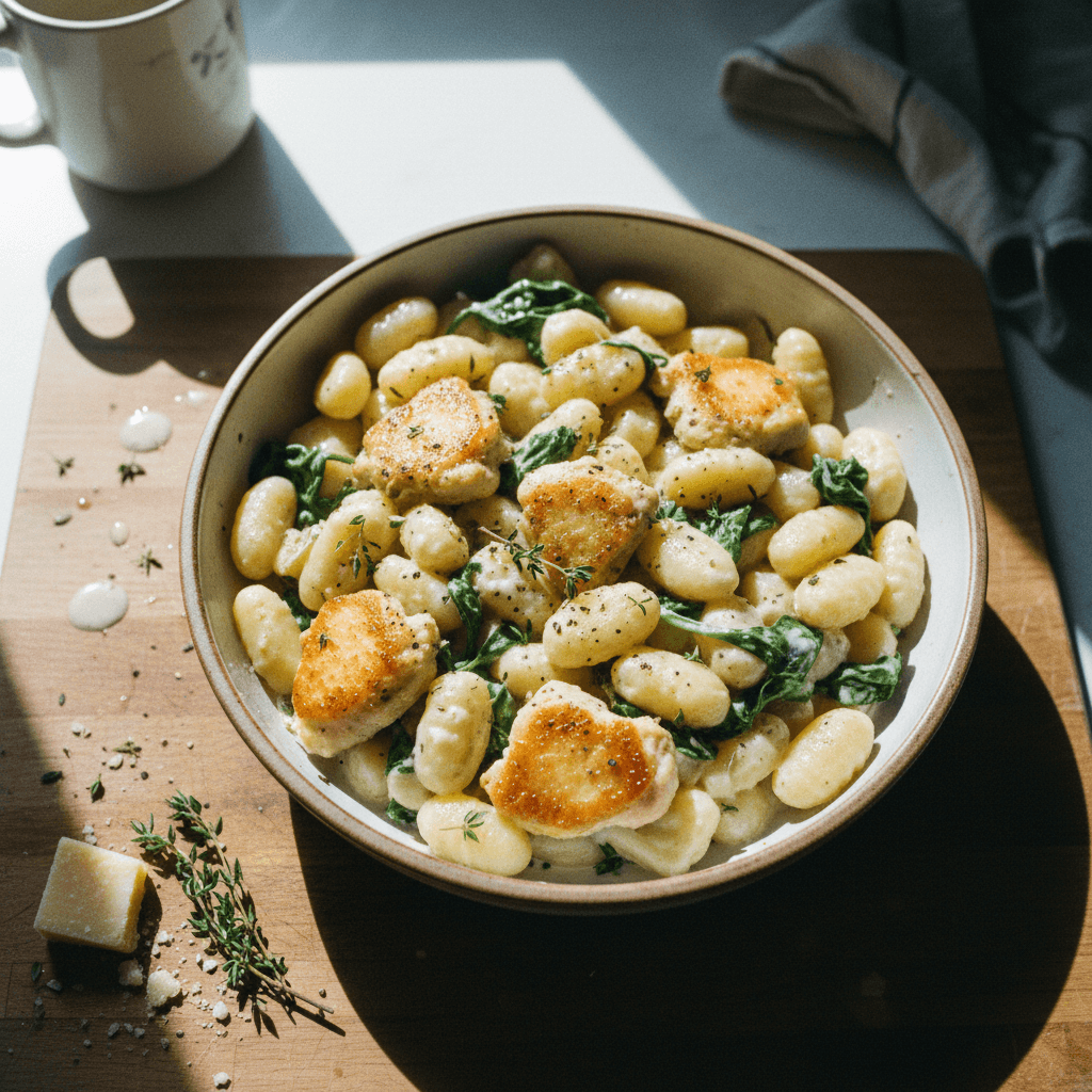 Creamy Gnocchi with Chicken & Spinach