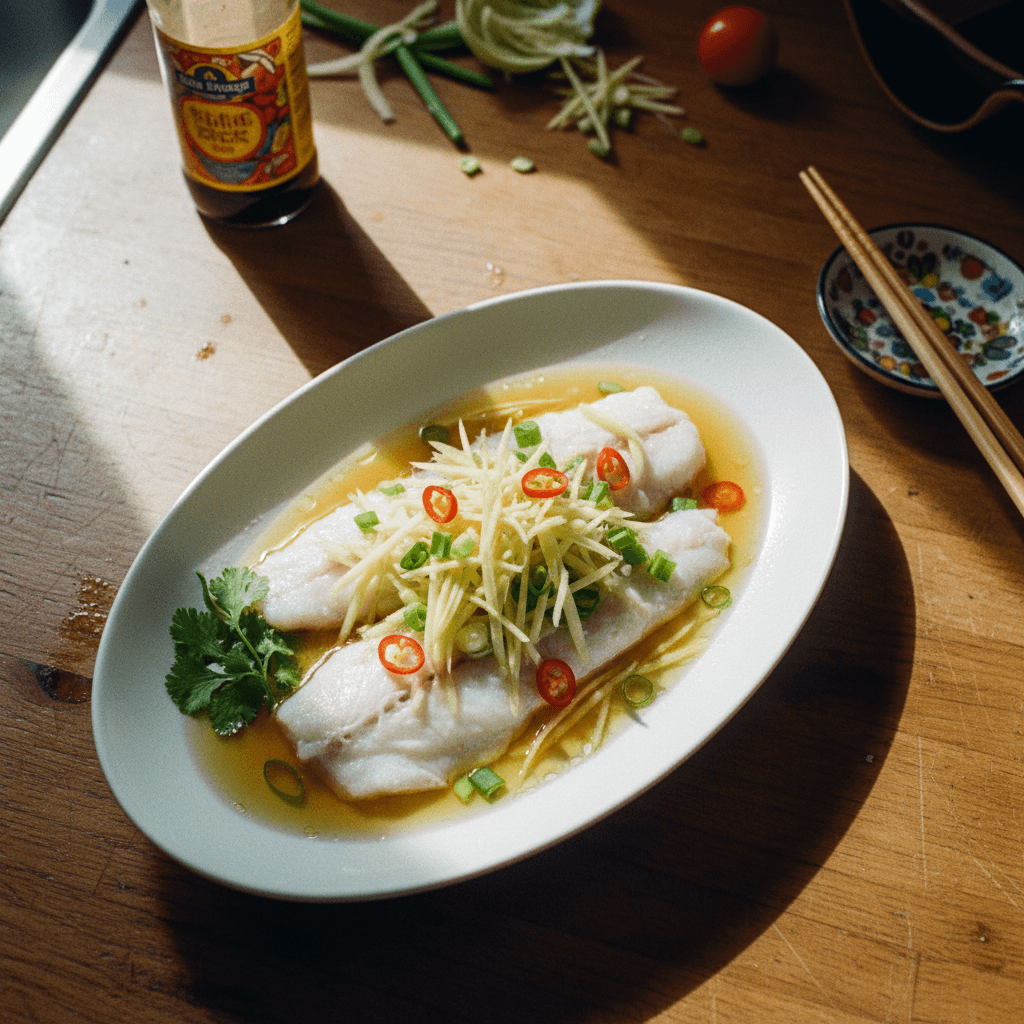 Lazy Chinese Steamed Barramundi