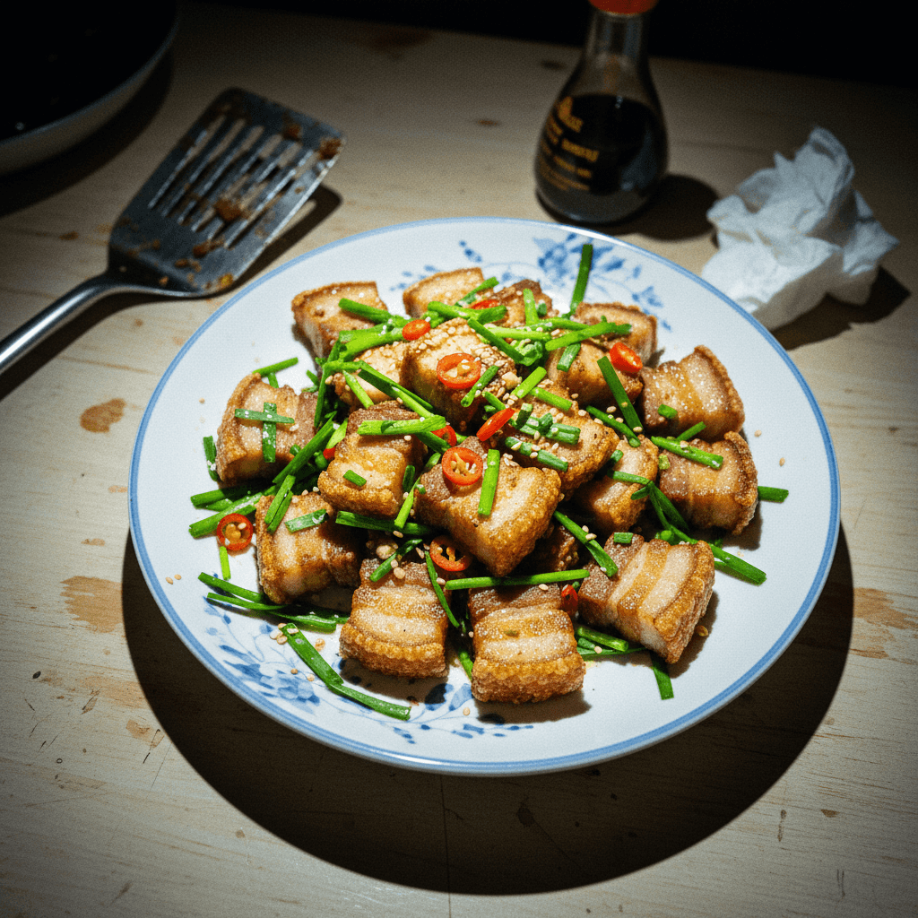 Crispy Pork Belly with Garlic Chives – Wok Fire!