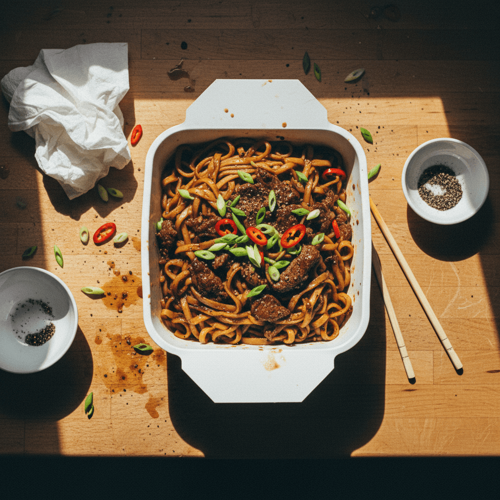 Takeout-Style Beef and Black Pepper Noodles