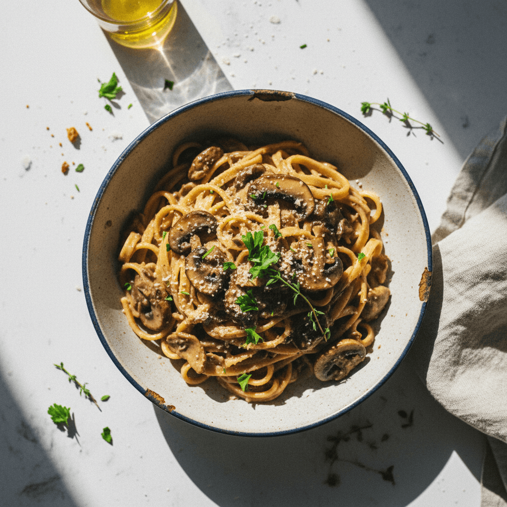 Creamy Brown Mushroom Pasta