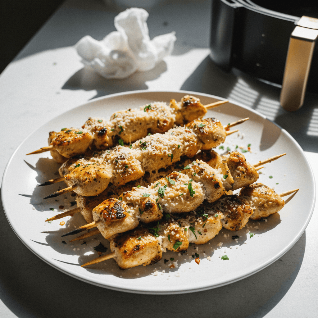 Garlic Parmesan Chicken Skewers