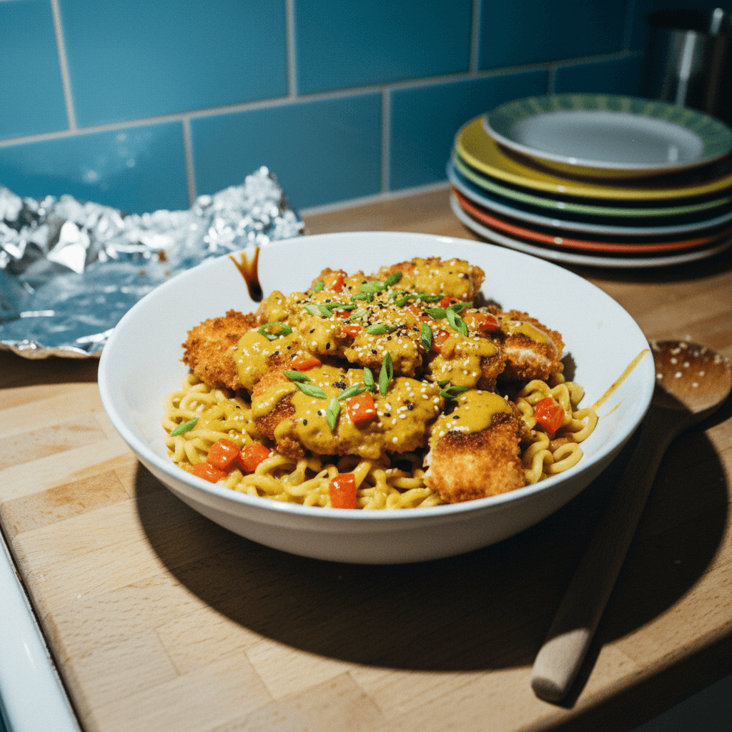 Oven Chicken Katsu Noodles