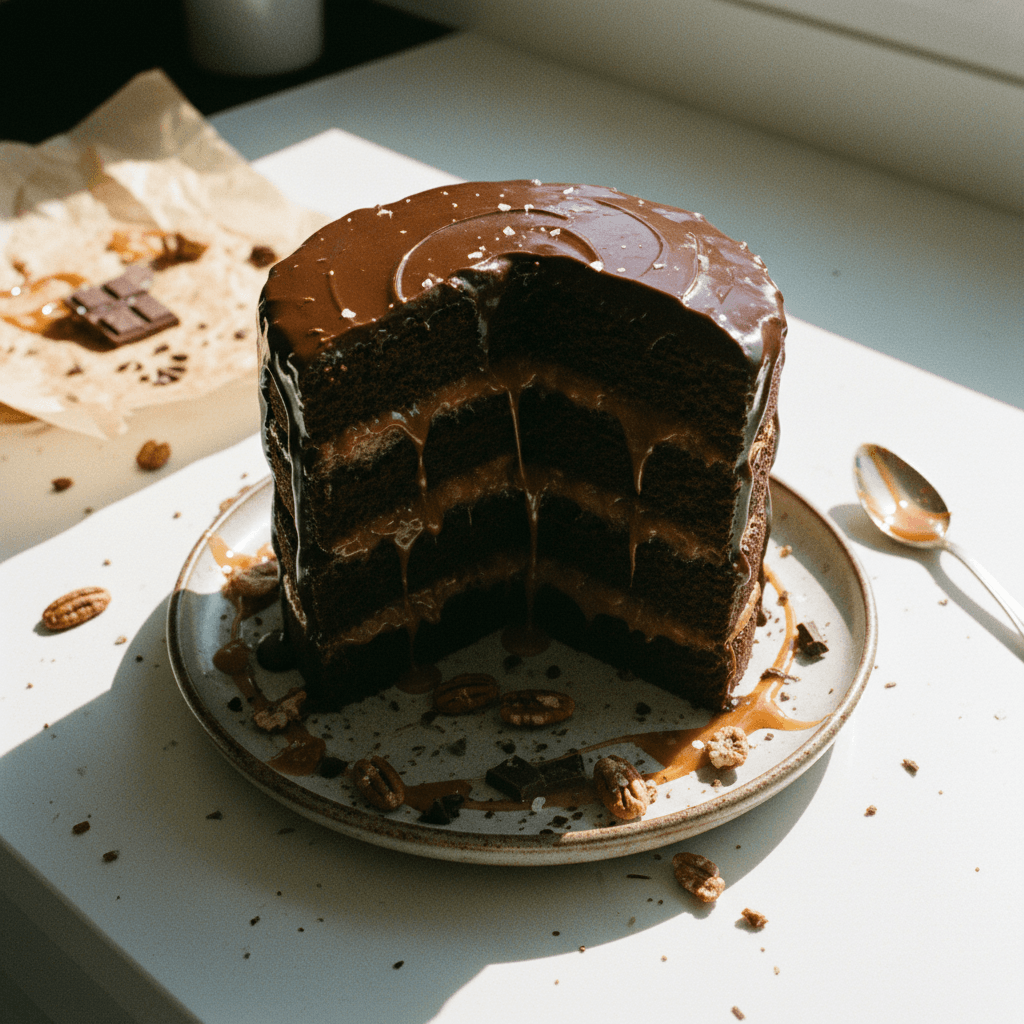 Viral London Chocolate Caramel Cake
