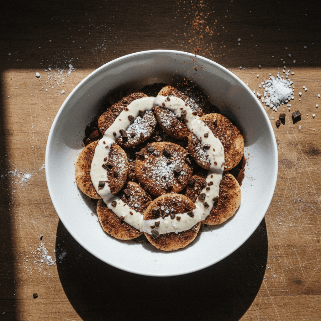 Chocolate Palitaw with Sea Salt Cream