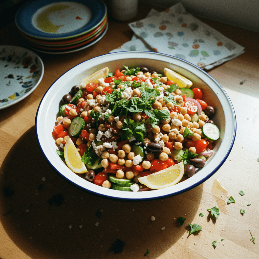 Large Mediterranean Chickpea Salad