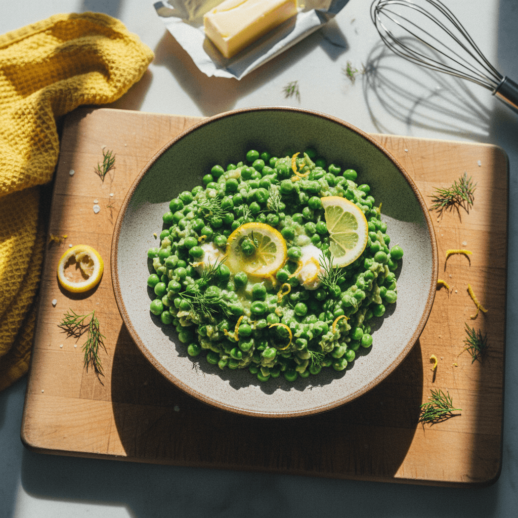 Lemon Dill Smashed Peas