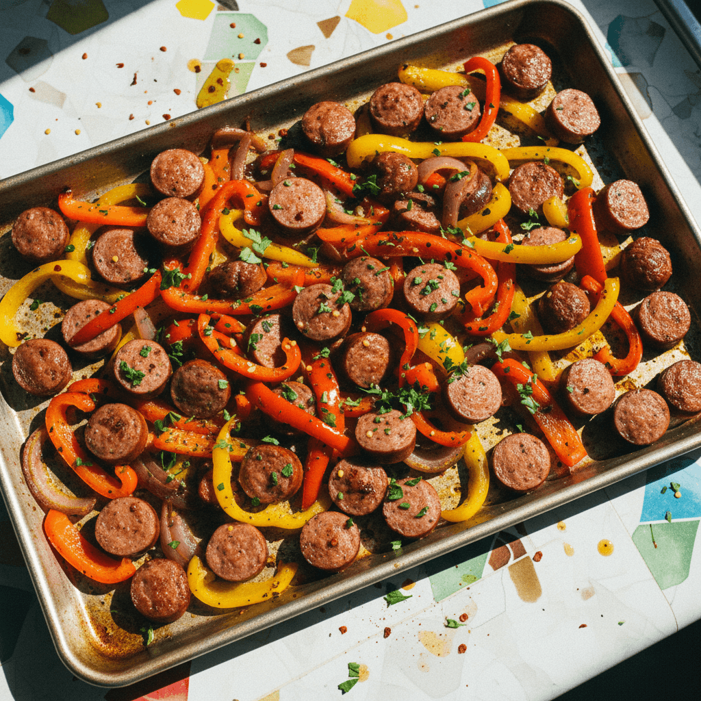 Sheet-Pan Sausage and Peppers
