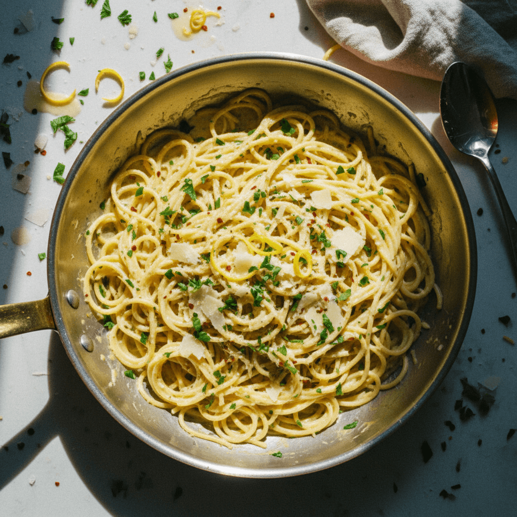Creamy Lemon Parmesan Spaghetti