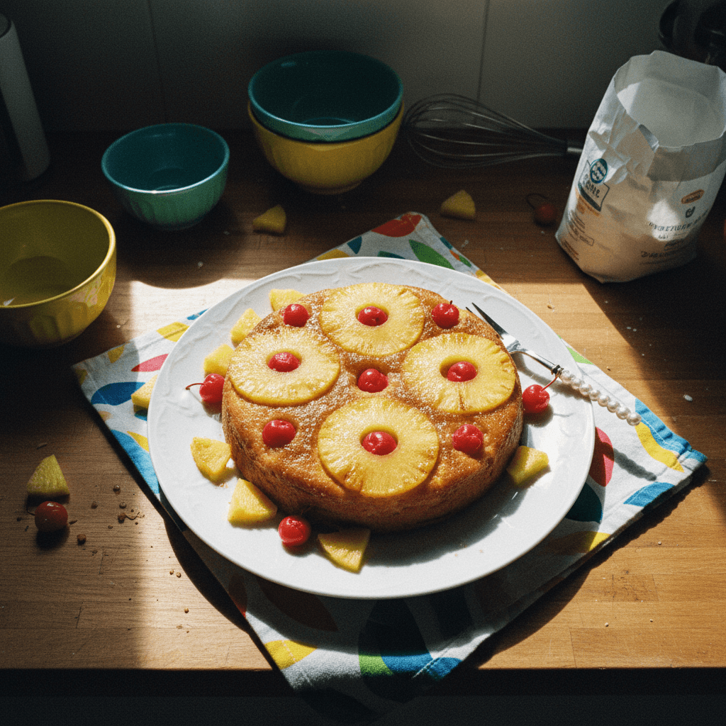 Rice Cooker Upside-Down Pineapple Cake