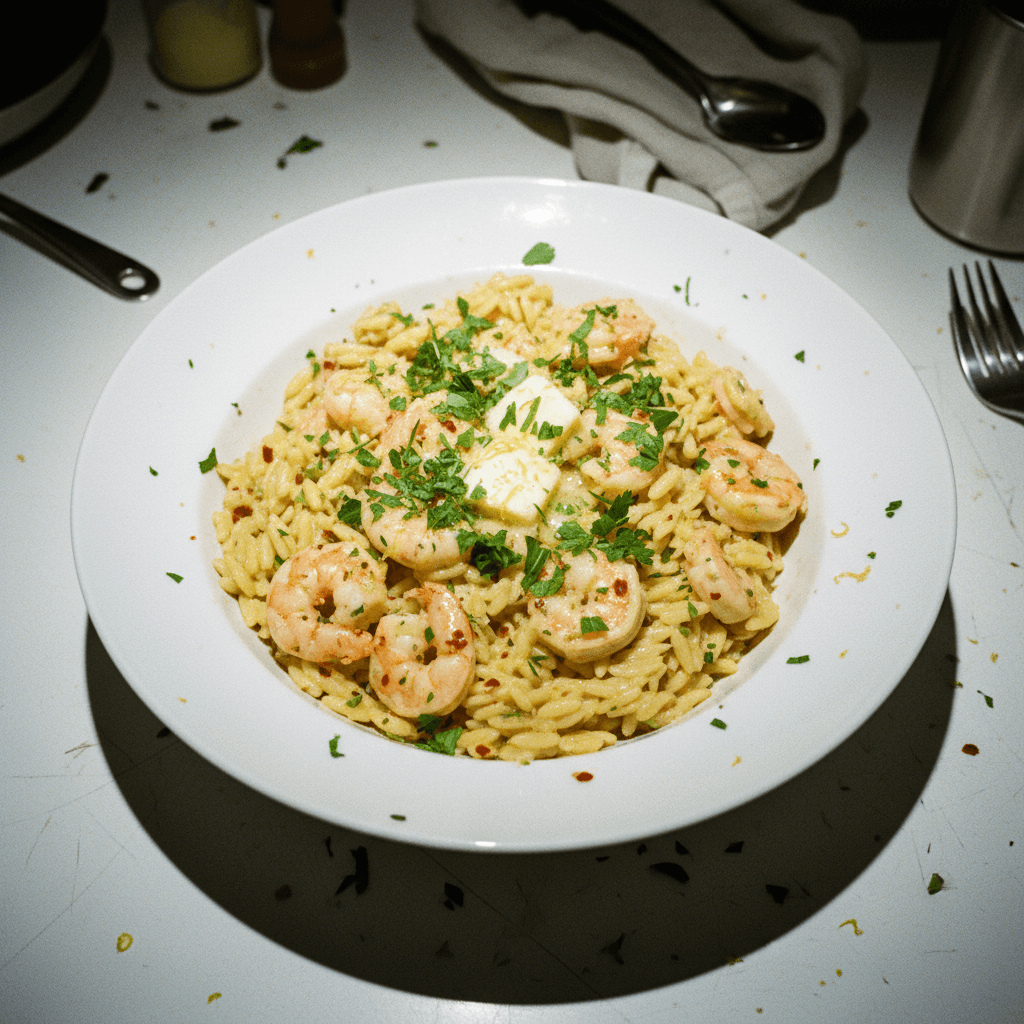One Pot Shrimp Scampi Orzo