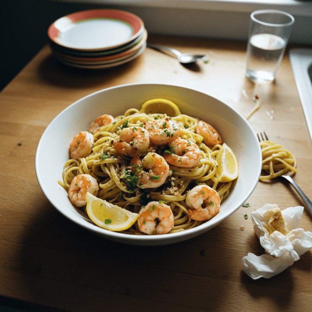 Garlic Butter Shrimp Scampi with Linguine