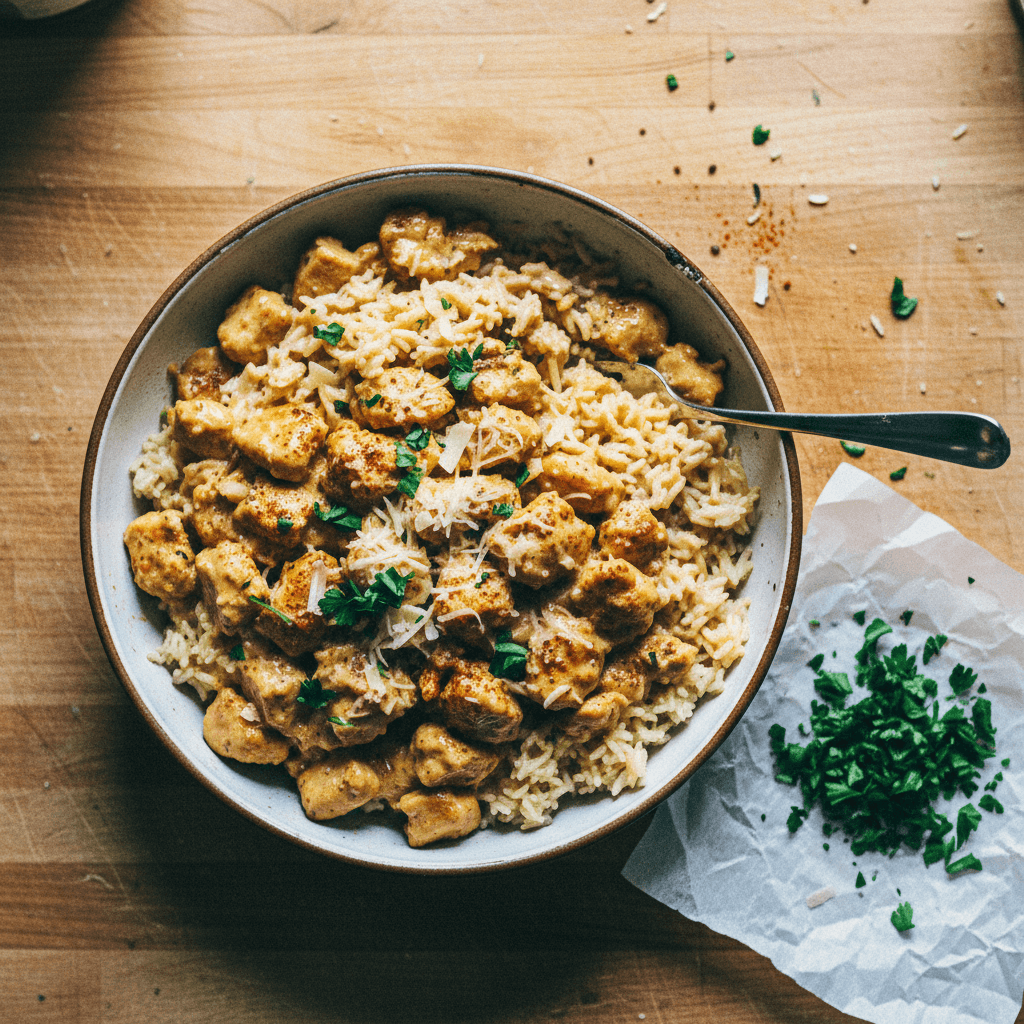 Creamy Garlic Chicken & Rice