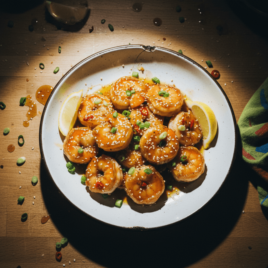 Hot Honey Lemon King Prawns