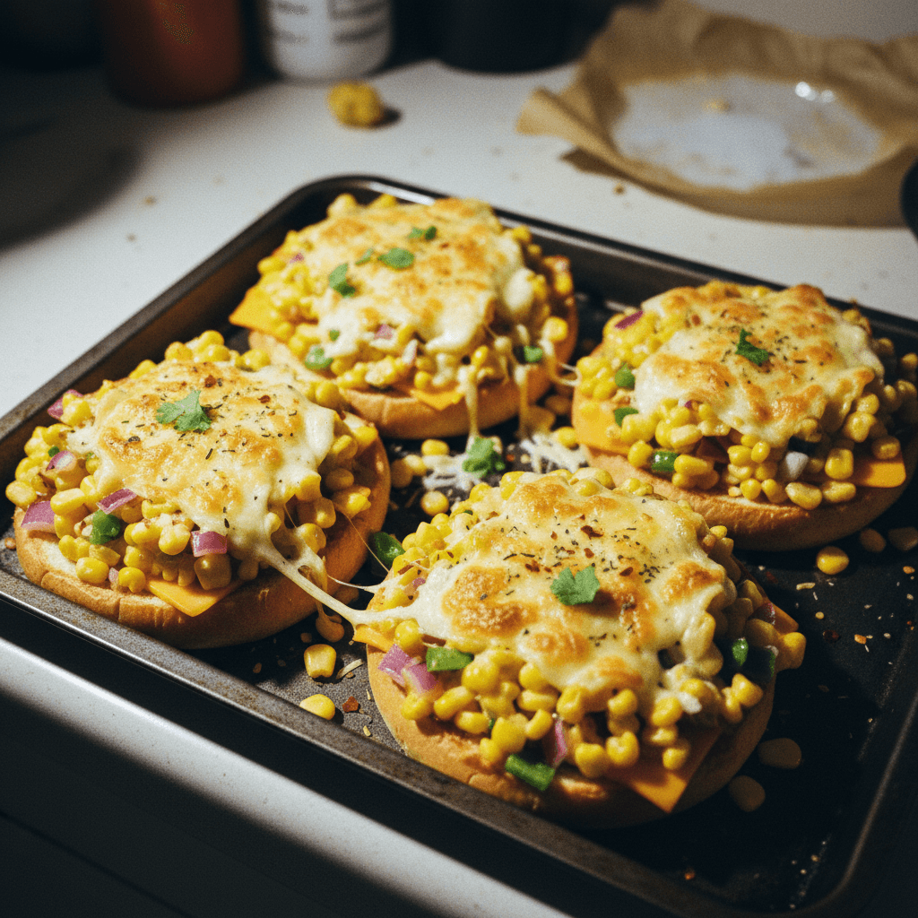 Crispy Burger Buns Stuffed with Creamy Corn Filling