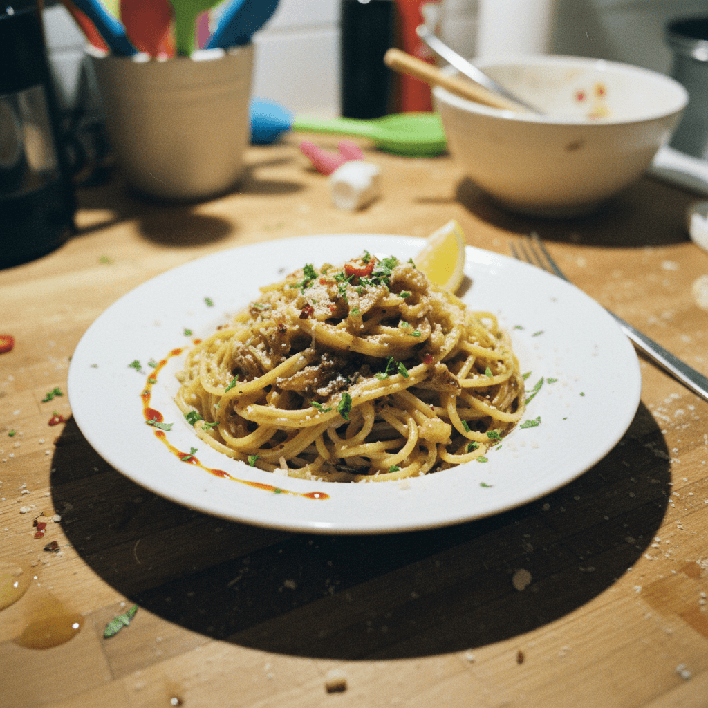 Caramelized Onion Garlic Spaghetti