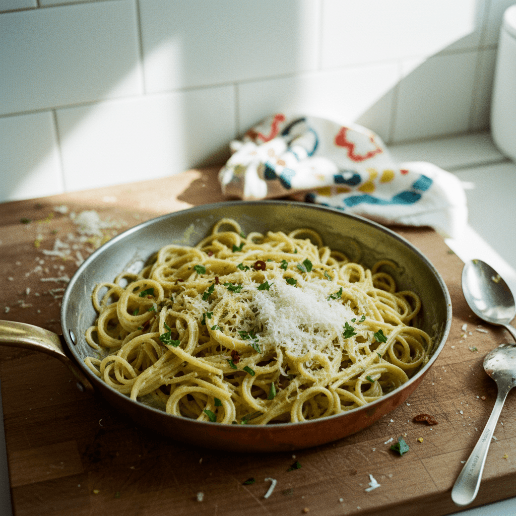 Creamy Lemon Parmesan Spaghetti