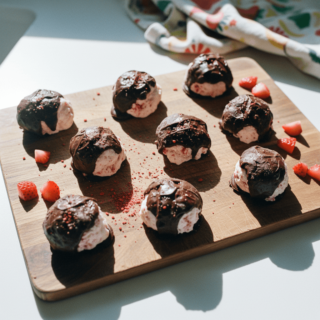 Frozen Strawberry Chocolate Bites