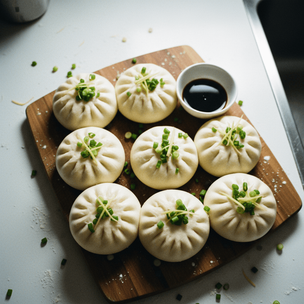 No-Knead No-Roll Juicy Pork Steamed Buns