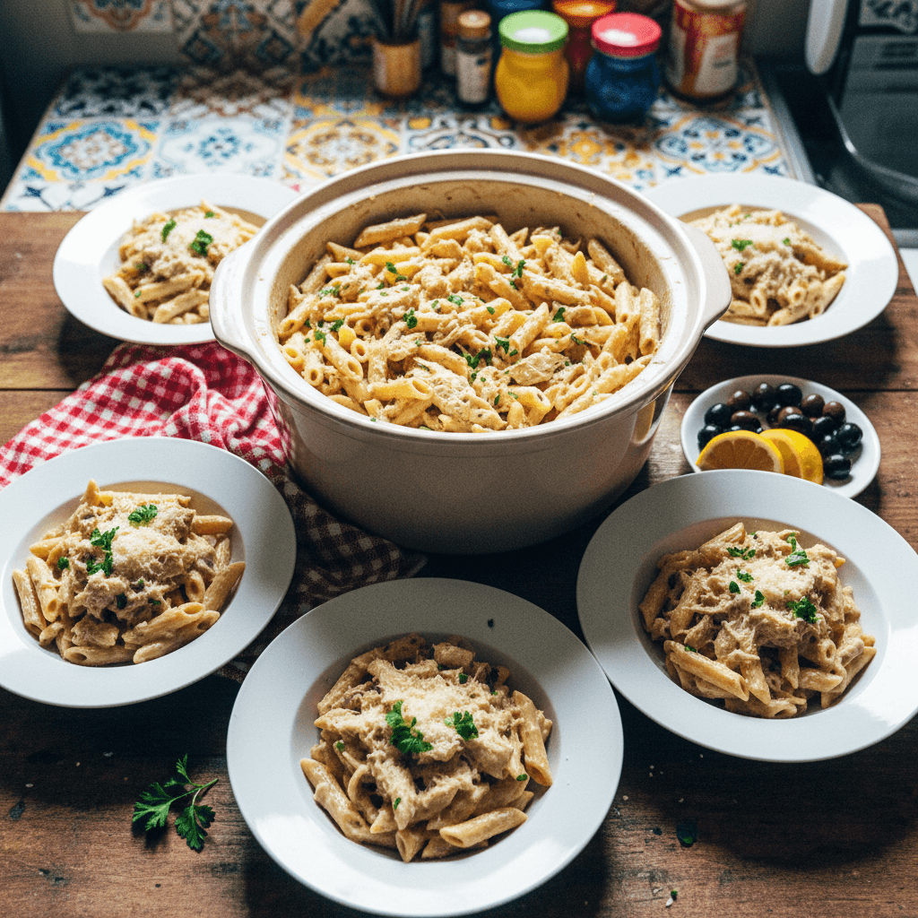 Traditional Olive Garden Italian Crockpot Chicken Pasta Dinner