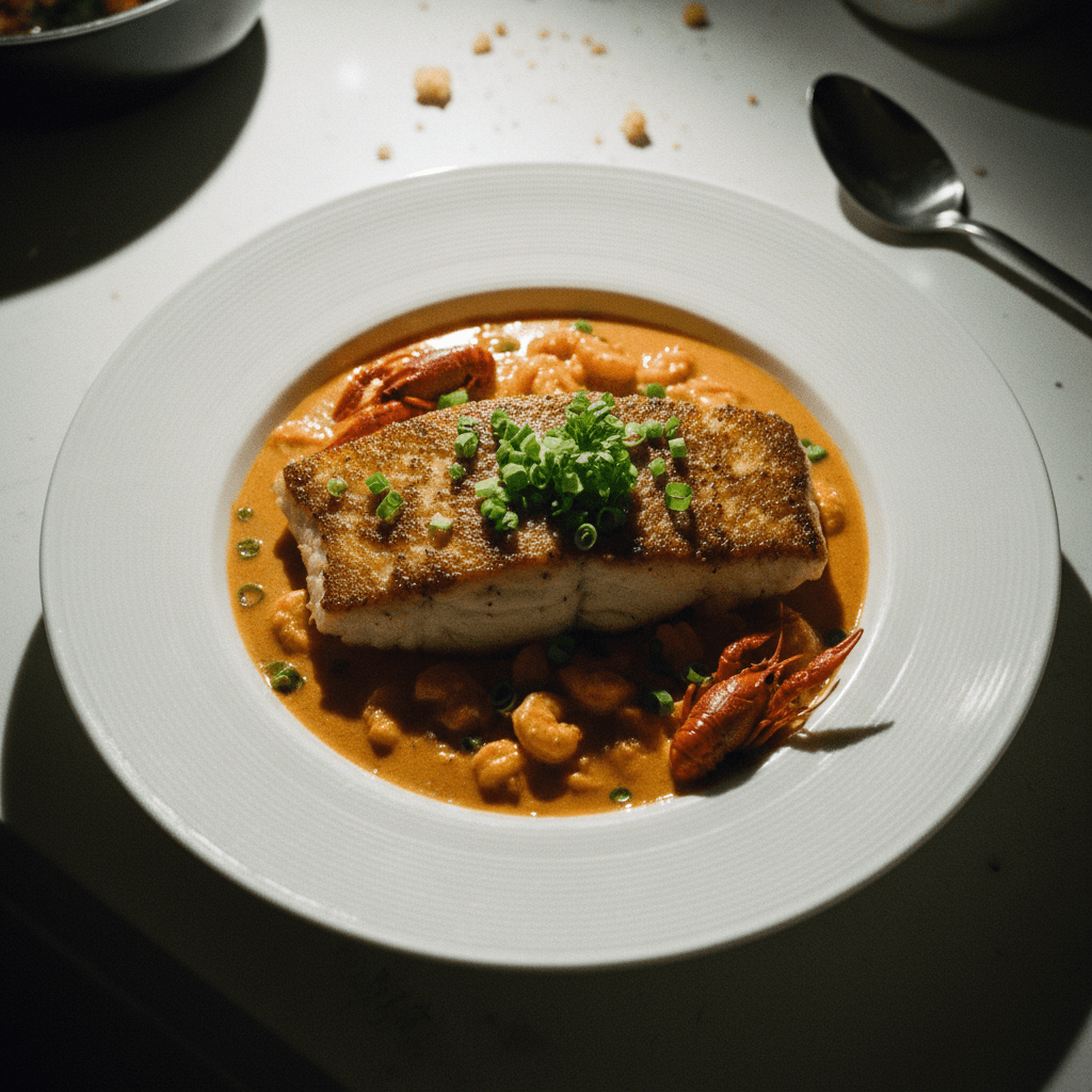 Red Snapper with Crawfish Cream Sauce