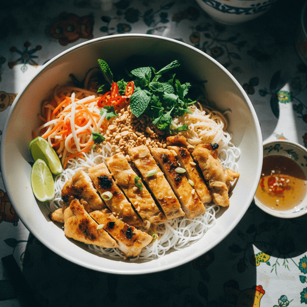 Vietnamese Lemongrass Chicken Vermicelli Bowl
