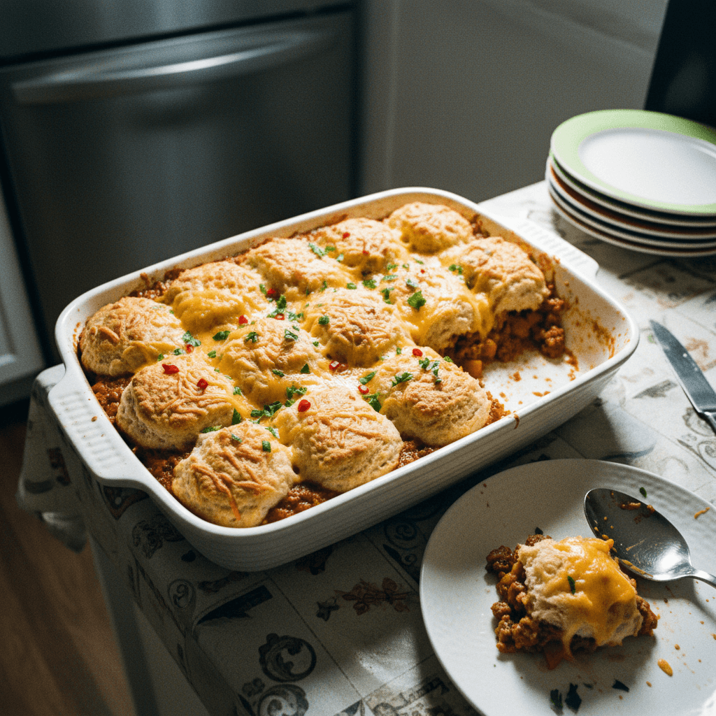 Sloppy Joe Biscuit Casserole