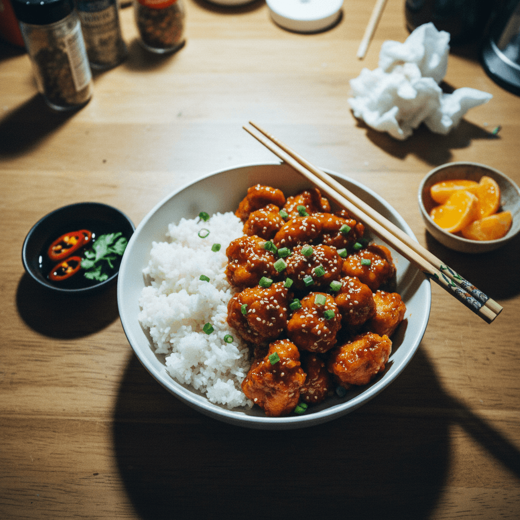 Trader Joe's Orange Chicken with Jasmine Rice