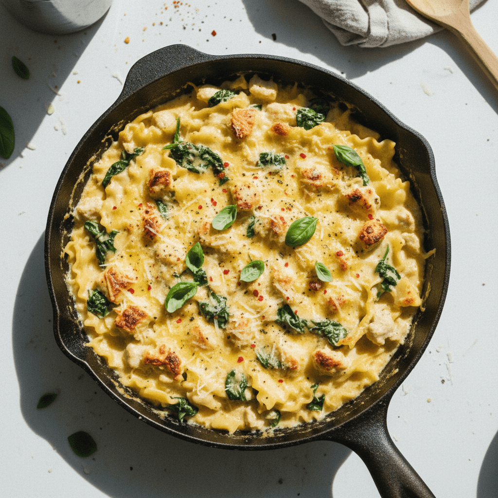 One Pan Boursin Chicken Lasagne