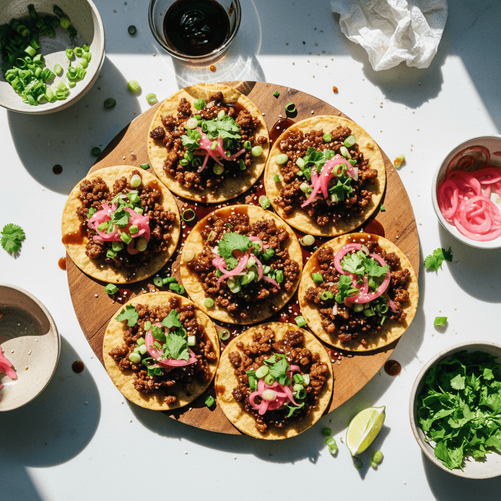 Sticky Smash Pork Tacos