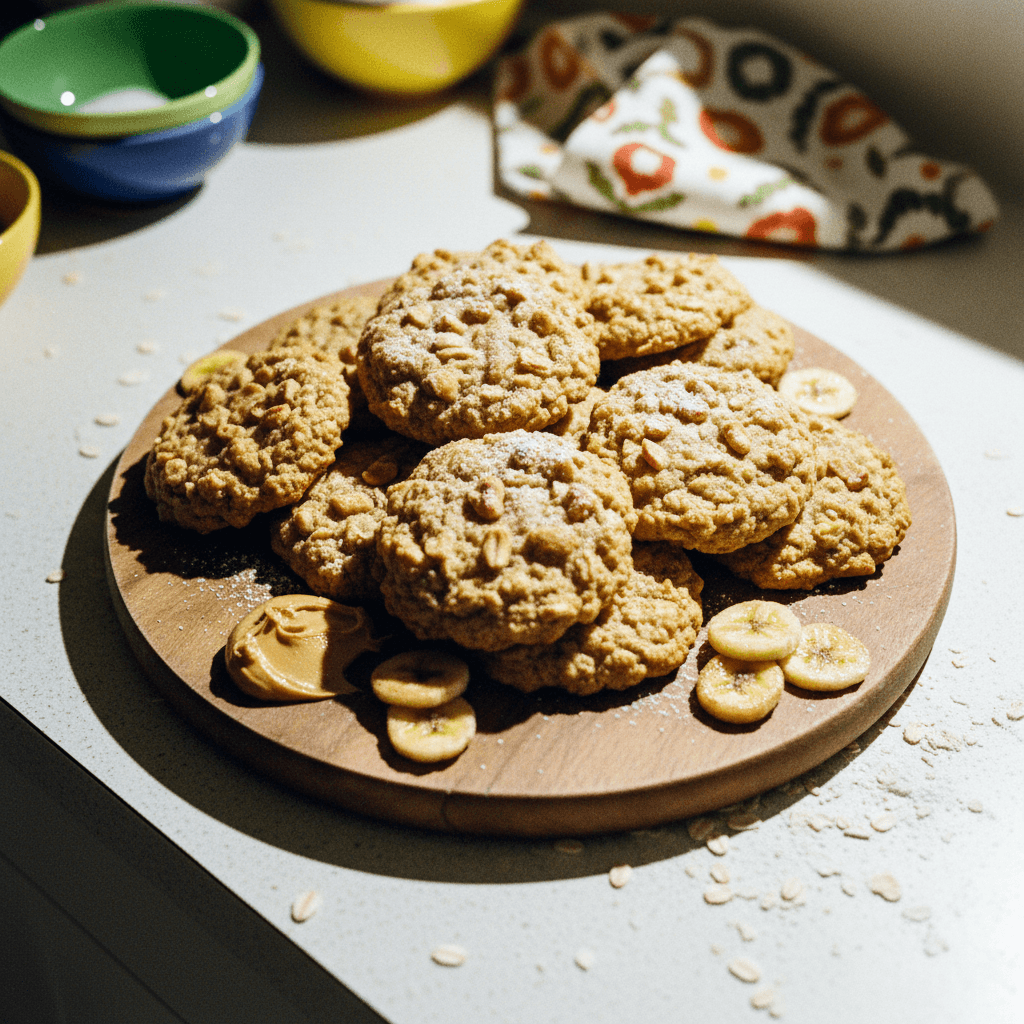 Banana Peanut Butter Oat Cookies