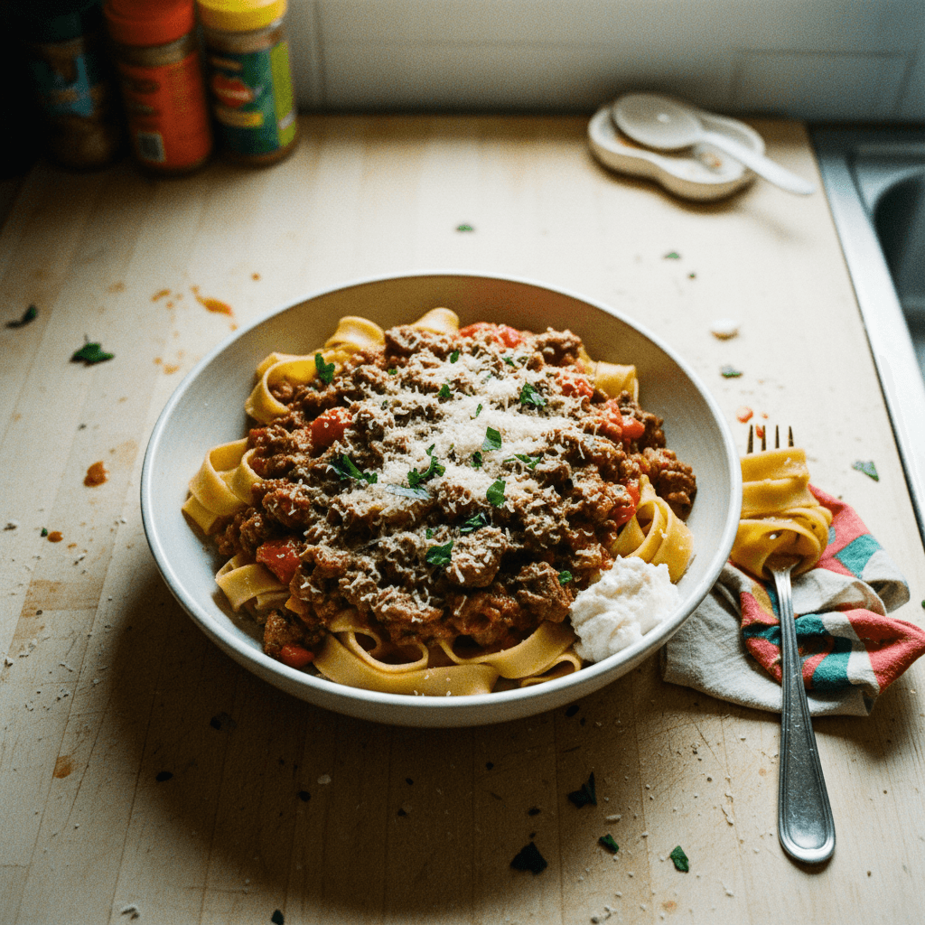 Quick Hearty Ragu with Pappardelle