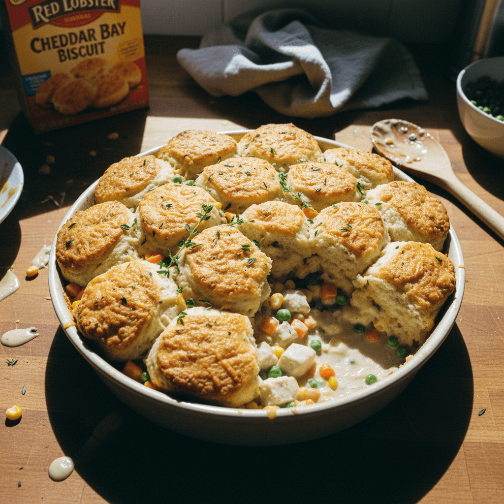 Cheddar Bay Biscuit Creamy Chicken Pot Pie