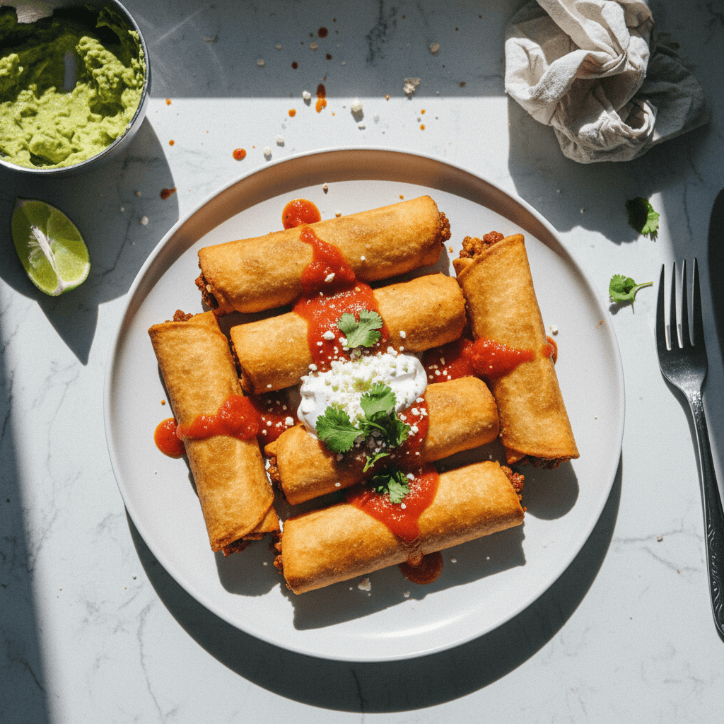 Chimichangas de Chorizo con Queso