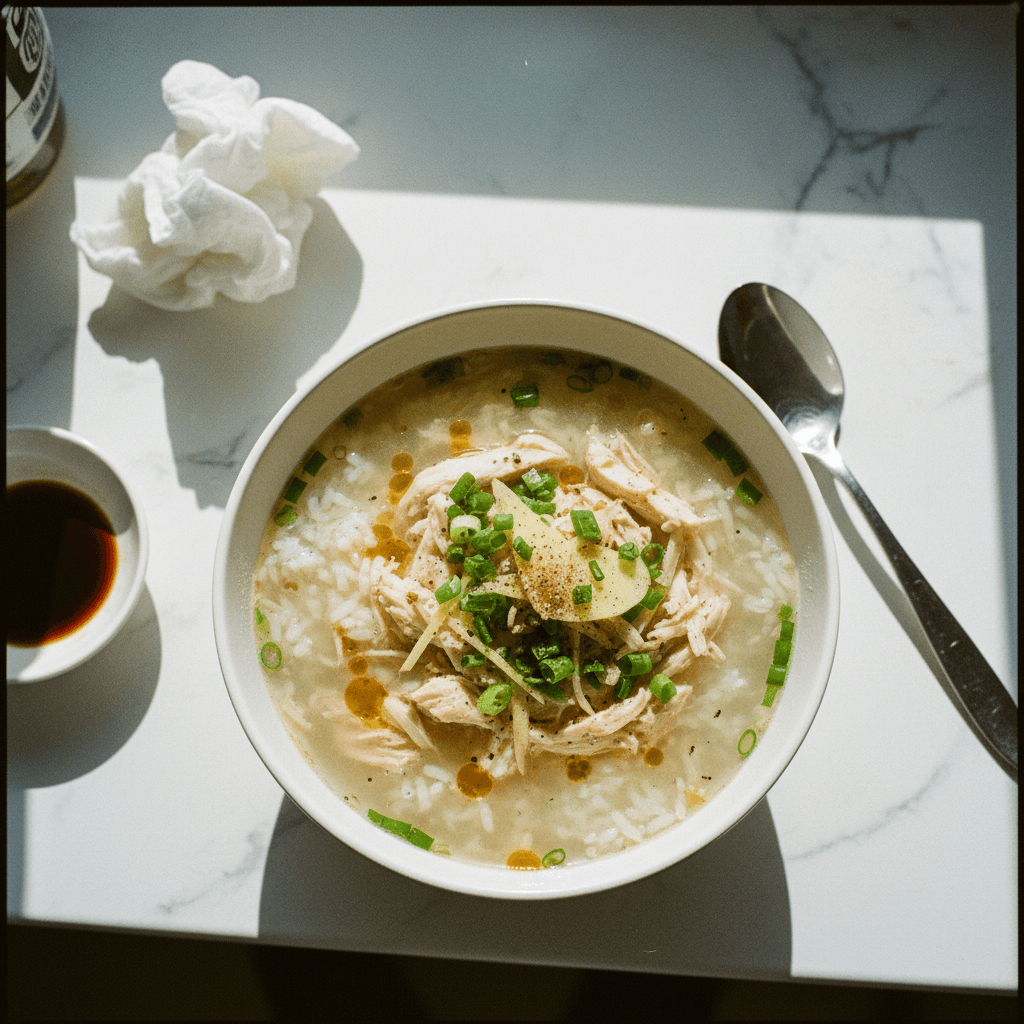 Scallion Chicken Soup Rice (Pao Fan)