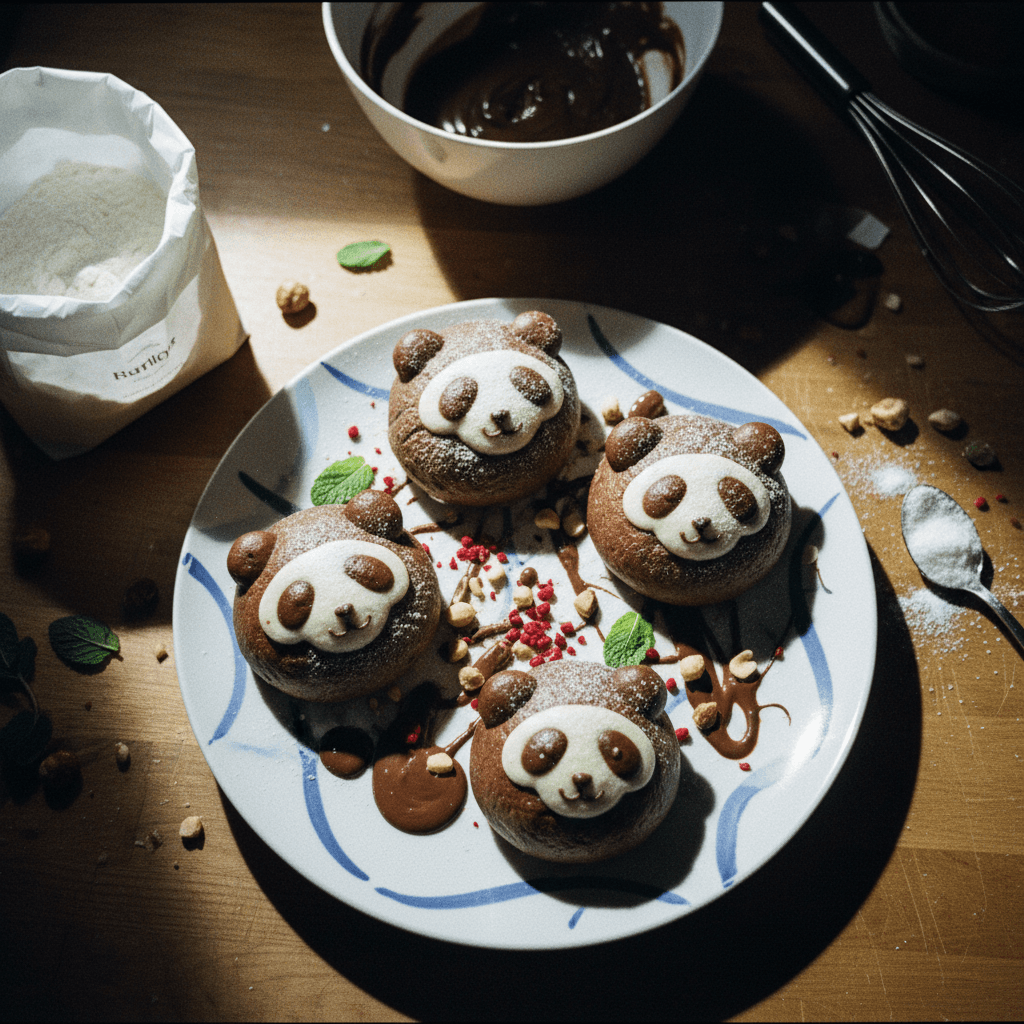 Chocolate Panda Bun Dessert