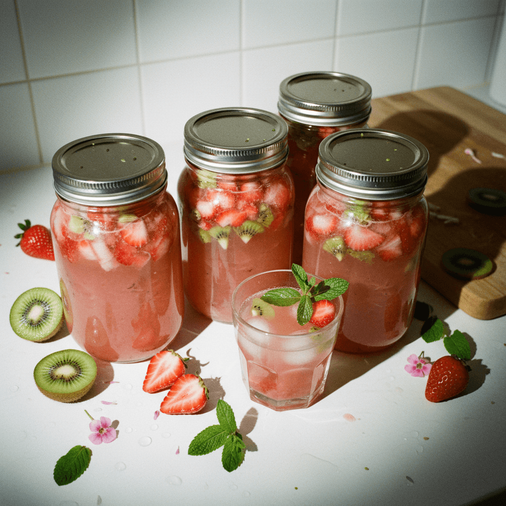 Homemade Strawberry Kiwi Juice (Canned)