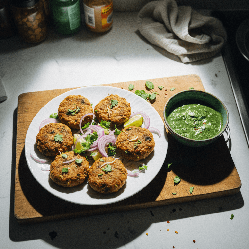 Authentic Melt-in-the-Mouth Galouti Kebab with Mint Chutney
