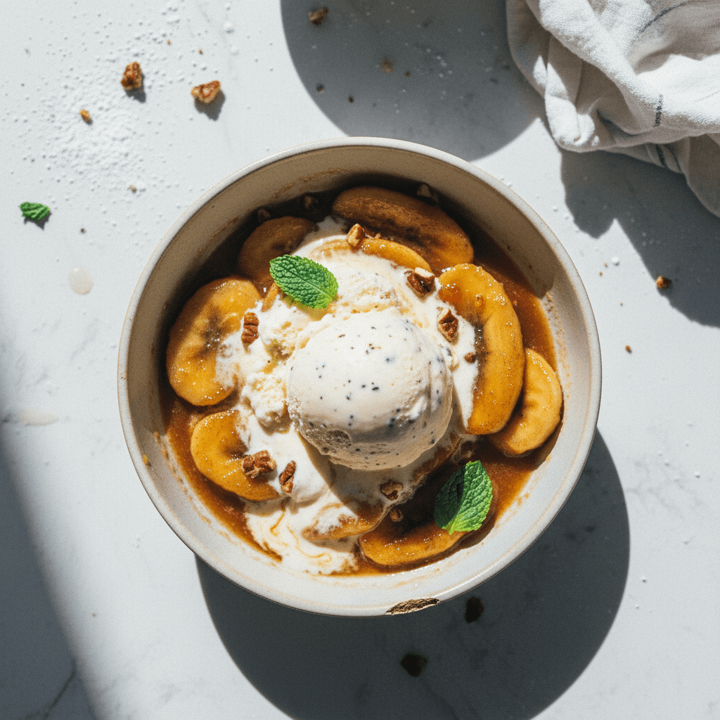 Bananas Foster with Vanilla Bean Ice Cream
